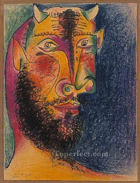 Minotaur head 1958 cubist Pablo Picasso Oil Paintings